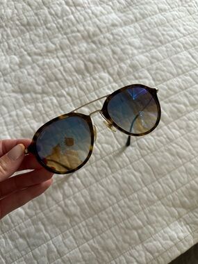 Ray-Ban 4253 Tortoise Frame Sunglasses with Blue Mirror Lenses